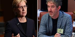 ACTU president Sally McManus and Atlassian founder Scott Farquhar.