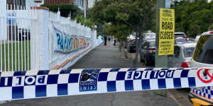 The man’s body was outside the Greek Club in South Brisbane. 