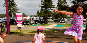 Toowoon Bay Holiday Park,on the Central coast. For a story on where you can holiday safely within a few hours of Sydney. 15th Jan 2021. Photo:Edwina Pickles/ SMH.