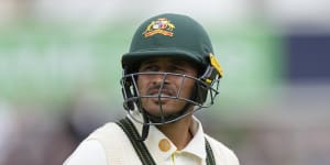 Usman Khawaja after his final innings of the Ashes series.