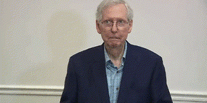 ‘Going to need a minute’:Top Republican Mitch McConnell freezes up in public again