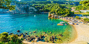 The beach at Paleokastritsa,Corfu.