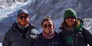 Mark Firkin,Jolie King and Mitch Firkin at Everest Base Camp. 