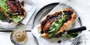 The secret is to cook the snag in sauce:Adam Liaw's perfect barbecued sausage in a bun.