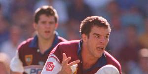 Ian Roberts in action for the Manly Sea Eagles during his playing days.