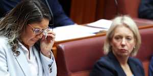 Price delivers a tearful speech for Kumanjayi Little Baby in the Senate.