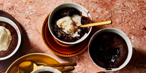 Emelia Jackson’s Chocolate and malt self-saucing pudding.