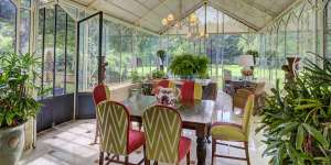 Linden Hall’s conservatory is one of a handful of formal and informal living rooms.