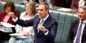 After a question from Nationals leader David Littleproud,Treasurer Jim Chalmers comments on his new seat on the backbench.