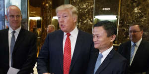 Then president-elect Donald Trump with Alibaba founder Jack Ma in New York in January 2017.