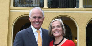 Prime Minister Malcolm Turnbull and wife Lucy at The Lodge.