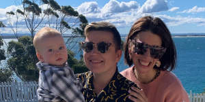 April Long (left) with their partner Kelly Coelho,and their son Kaison. Long,who identifies as non-binary,has lodged a complaint with the Australian Human Rights Commission that the census failed to count them and their family accurately. 