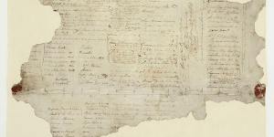 The Waitangi Sheet of the Treaty of Waitangi,signed between the British Crown and various Maori chiefs in 1840.
