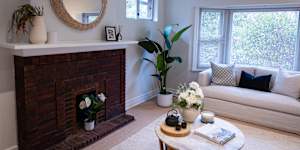 The living room of the house in Bent Street,Lindfield that went under the hammer today.