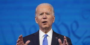 President-elect Joe Biden speaks after the Electoral College formally elected him as president.