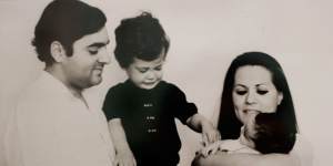 An early'70s snapshot of Rajiv and Sonia Gandhi with Rahul and Priyanka.