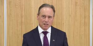 Greg Hunt in May 2022 in his then role as federal health minister.