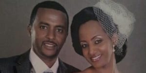 Mr Tadese with his wife,Genet Abebe.