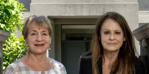 Sisters Lionie Kinnaird (left) and Louise Speck outside their late parents’ home in Camberwell.