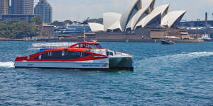 The Captain Cook Cruises vessel Violet McKenzie,which was involved in an incident in which two high school boys fell into the water.