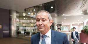 WA premier Roger Cook leaves a meeting with Peter V’landys on Thursday morning.