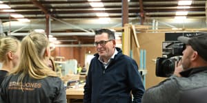 Victorian Premier Daniel Andrews in Blackburn on Thursday.