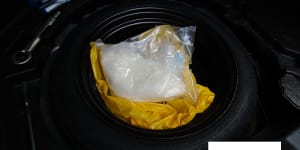 Police seize $750,000 worth of meth hidden in car's spare tyre