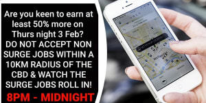 Uber frustrating:Perth rideshare drivers find new ways to price-gouge