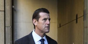Ben Roberts-Smith outside the Federal Court in Sydney during the trial.
