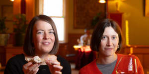 Good Food's Annabel Smith and Emma Breheny at Neighbourhood Wine,Fitzroy North.