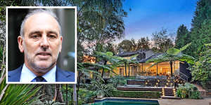 Brian Houston (inset) is selling his long-held home in Glenhaven in Sydney’s Hills District.