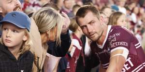 Kieran Foran after the Sea Eagles’ big win at 4 Pines Park on Saturday.