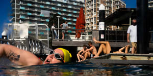 Glebe resident Annie Wylie swims in Elizabeth Bay because her usual spots are outside her local area. 