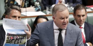 Opposition Leader Anthony Albanese accuses Scott Morrison of being"the master chef of cooking the books".