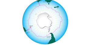 A tracking map shows where Lisa Blair dismasted on her journey around Antarctica. 