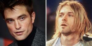 Robert Pattinson’s Batman has shades of Kurt Cobain (right),and Nirvana’s Something in the Way plays twice in the movie.