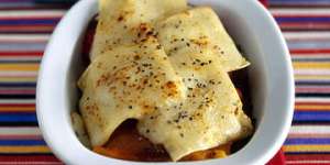 Mushroom and mozzarella lasagne.
