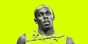 Drawing comparisons:Sprint king Usain Bolt and rising star Gout Gout.
