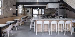 The minimalist fit-out at Re bar in Eveleigh.