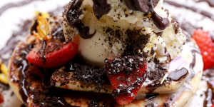 Nutella pancake stack (ice-cream optional).