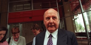 Alan Jones leaves court in 2004.