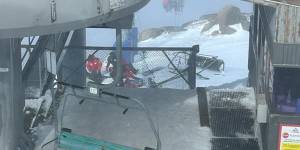 The detached chair from the ski lift at Thredbo
