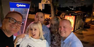 Redlands CEO Louise Rusan (second from right) photographed with current and former council staff,including Micah Beaumont. 