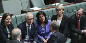 Julia Banks with her colleagues in Parliament in 2018.