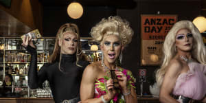 Drag queens Fairah,Tomi and Paris will be hosting two-up on Anzac Day at the Kings Cross Hotel.