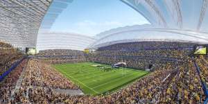 An artist’s impression of what Stadium Australia was meant to look like with an $800 million refurbishment.