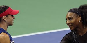 Serena Williams congratulates Ajla Tomljanovic after the Australia’s victory.