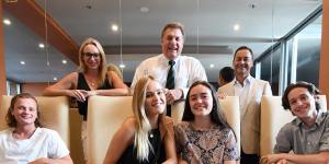 Reddam HSC high achievers,from left,Seth Gabrielsson 18,Lily Spenser,17,Kenya Pearson,17,and Ellis Silove with teachers Susie Britten,Principal Dave Pitcairn and Wayne Angelou.