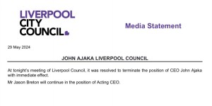 A council media release from May 29,since removed from the council’s website,announcing the immediate resignation of John Ajaka,