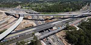 The interchange connects the M12 motorway to the widened M7.